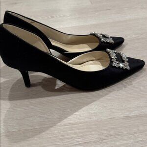 Caparros Black Heels with Embellished Buckle